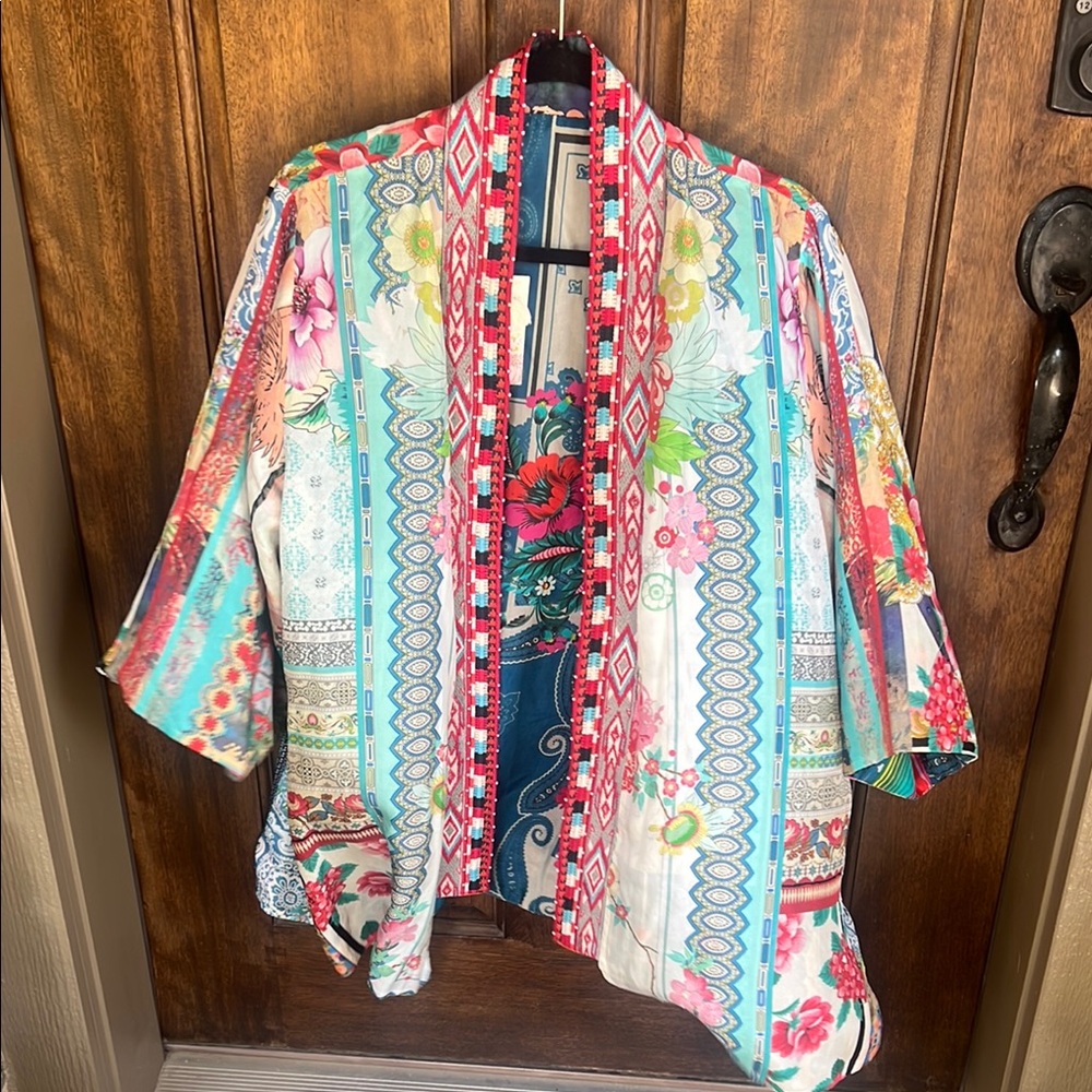 Johnny Was reversible Colorful Women's Kimono Jacket